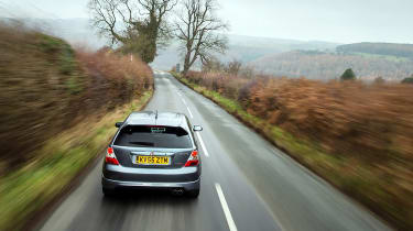 Honda Civic Type R driving on road