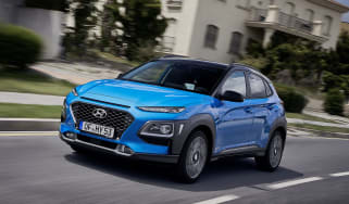 2019 Hyundai Kona Hybrid - front quarter view driving