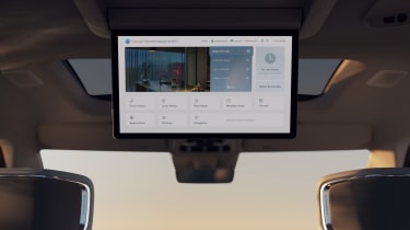 Volvo EM90 entertainment screen close up