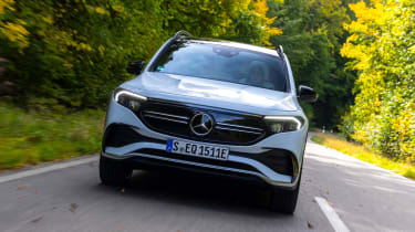 Mercedes EQB driving - front view