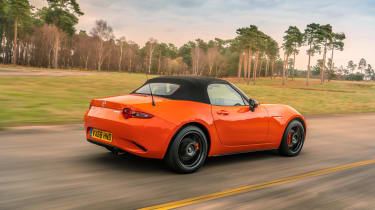 Mazda MX-5 30th Anniversary driving with the roof up