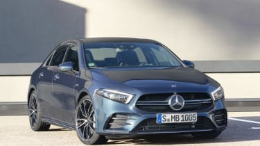 Mercedes-AMG A 35 Saloon front quarter static 