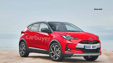2020 Toyota B-SUV - Carbuyer render front 3/4 view