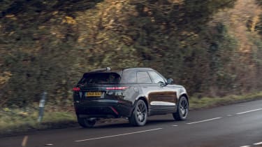 Range Rover Velar R-Dynamic Black driving - rear view