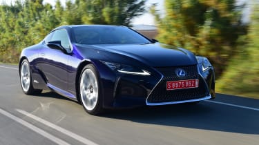 The Lexus LC is the company&#039;s flagship coupe and comes as either a powerful hybrid or with a V8 petrol engine.