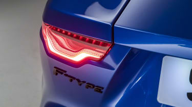 2020 Jaguar F-Type tail-light and F-Type badge