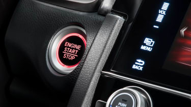 A sporty start stop button adds extra drama to the beginning of each journey.