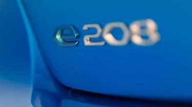 Peugeot e-208 hatchback rear badge