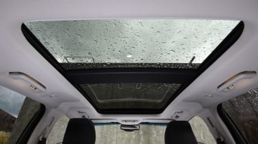 Panoramic glass roof with power sunblind is an optional extra