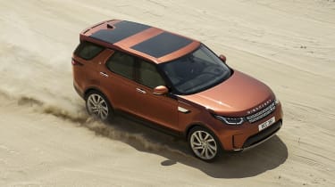 2016 Land Rover Discovery driving off-road - top view