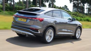 Audi Q4 Sportback e-tron rear 3/4 tracking