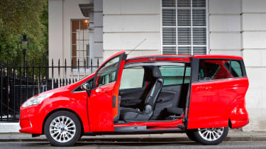 The sliding doors are ideal in tight car parks and their wide opening is great for fitting child car seats