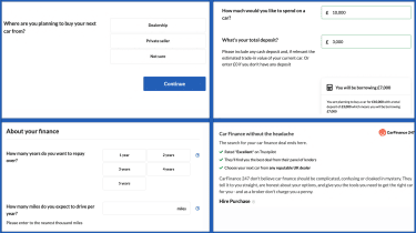 Car finance calculator screen shots