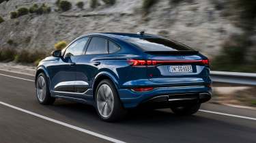 Audi Q6 Sportback e-tron driving rear quarter