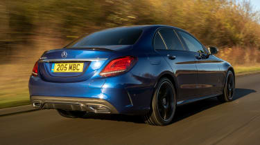 Mercedes C-Class saloon rear 3/4 tracking