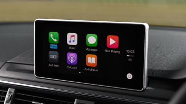 The MMI infotainment system is Apple CarPlay and Android Auto compatible, with sharp graphics 