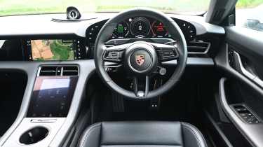 Porsche Taycan UK steering wheel