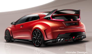 Honda Civic Type-R rear quarter sketch
