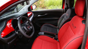 Fiat 500 electric RED with red and black seats