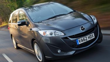 Mazda5 Venture 2013 front quarter on road news