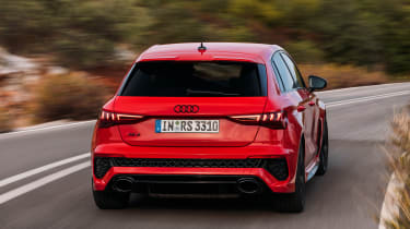 Audi RS 3 driving - rear view