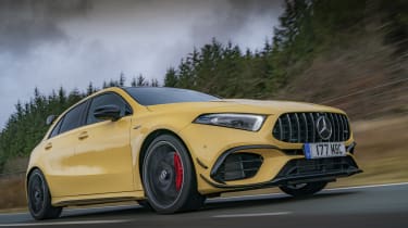 Mercedes-AMG A 45 S hatchback - front 3/4 dynamic close view