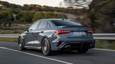 2024 Audi RS3 saloon rear quarter dynamic