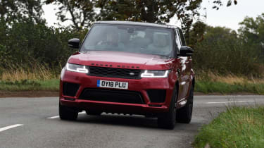 Range Rover Sport SUV driving - front view