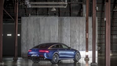 Mercedes-AMG GT 63 right hand rear static shot – lights on