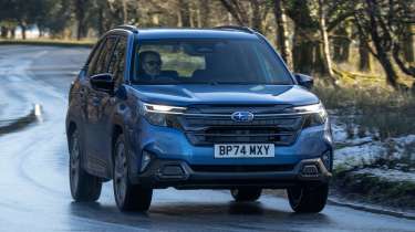 Subaru Forester UK front quarter driving