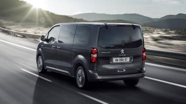 Peugeot e-Traveller MPV rear 3/4 tracking